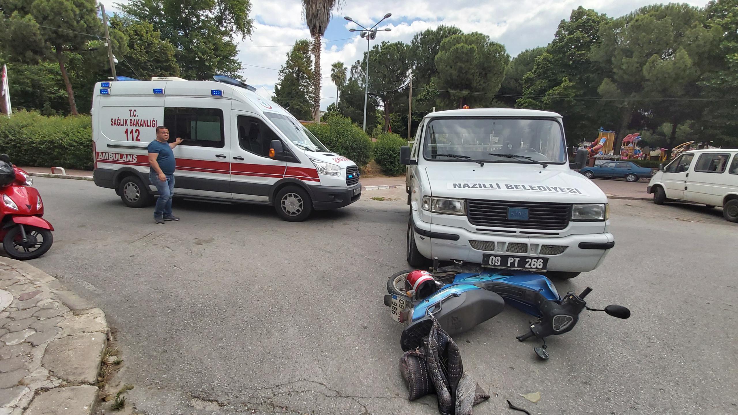 Nazilli’de Kaza; Motosiklet Sürücü Yaralandı