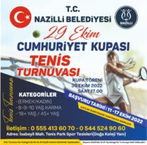 Nazilli’de “Cumhuriyet Kupası Tenis Turnuvası” yapılacak