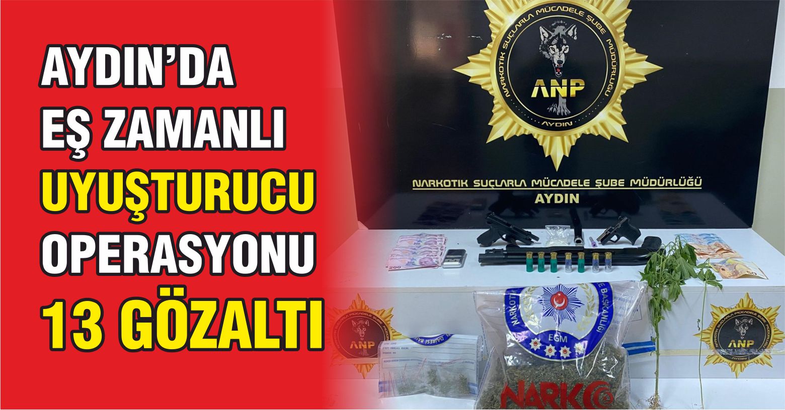 Aydın’da eş zamanlı uyuşturucu operasyonu: 13 gözaltı